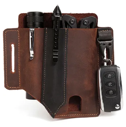 Outdoor Waist Bag Leather Horse Multitool